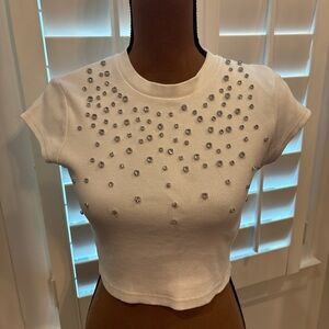 Zara Rhinestone Crop Top
